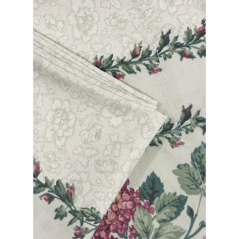 Vintage King Pillowcase Set Dan River Floral Percale Pinks Roses Vines READ